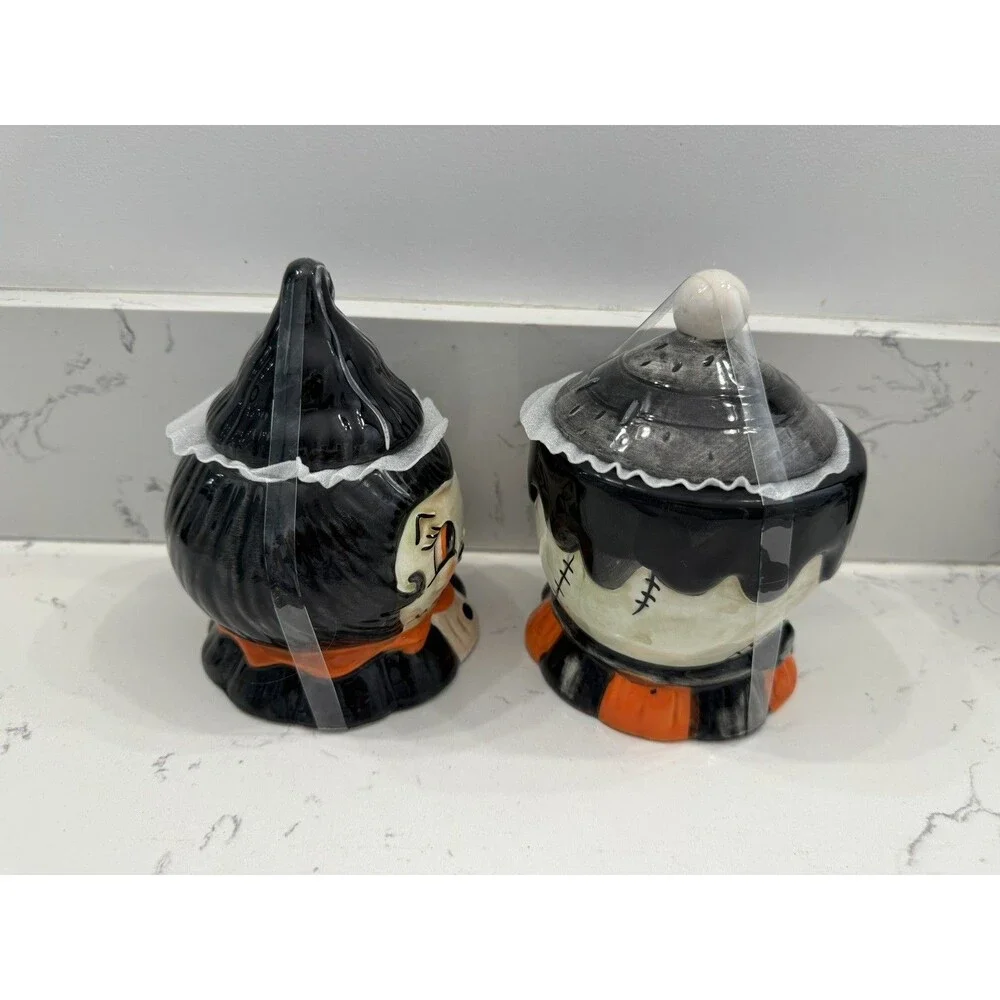 Johanna Parker Halloween Frankenstein Bride Lidded Bowl Canister Set New